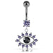 Blue Eye Catching Stone Studded 925 Sterling Silver Belly Ring - Monster Piercing