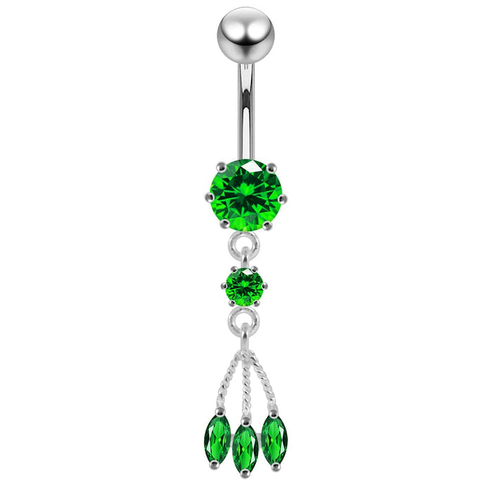 Surgical Grade Steel Curved Bar Belly Button Ring - Monster Piercing