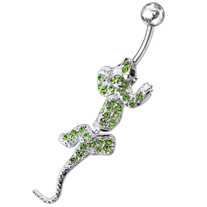 Silver Lizard Belly Button Ring - Monster Piercing