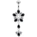 Fancy Flower Dangling Belly Moving Ring - Monster Piercing