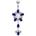 Fancy Flower Dangling Belly Moving Ring - Monster Piercing