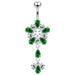 Fancy Flower Dangling Belly Moving Ring - Monster Piercing