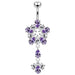 Fancy Flower Dangling Belly Moving Ring - Monster Piercing