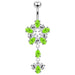 Fancy Flower Dangling Belly Moving Ring - Monster Piercing