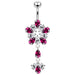 Fancy Flower Dangling Belly Moving Ring - Monster Piercing