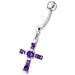 Fancy Cross Dangling Belly Moving Ring - Monster Piercing