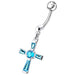 Fancy Cross Dangling Belly Moving Ring - Monster Piercing