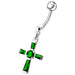 Fancy Cross Dangling Belly Moving Ring - Monster Piercing