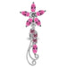 Flower Filigree Dangling Belly Moving Ring - Monster Piercing