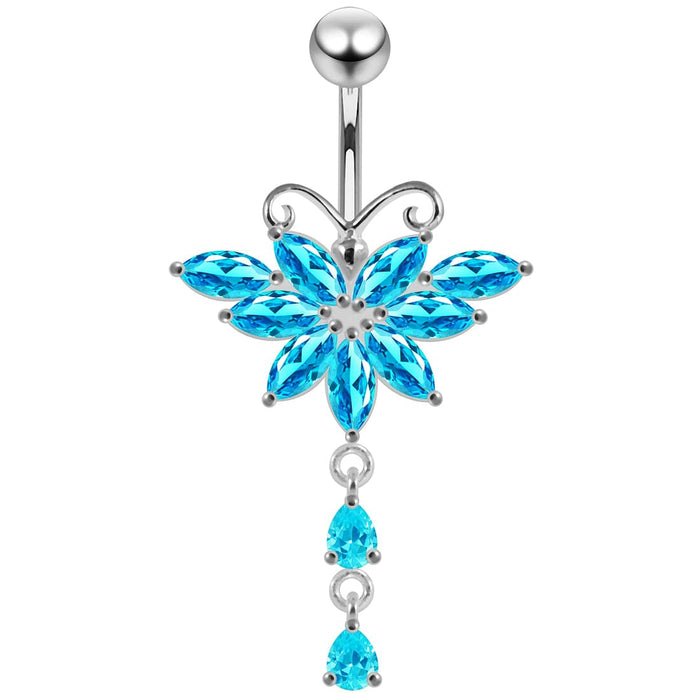 Butterfly Dangling Belly Moving Ring - Monster Piercing