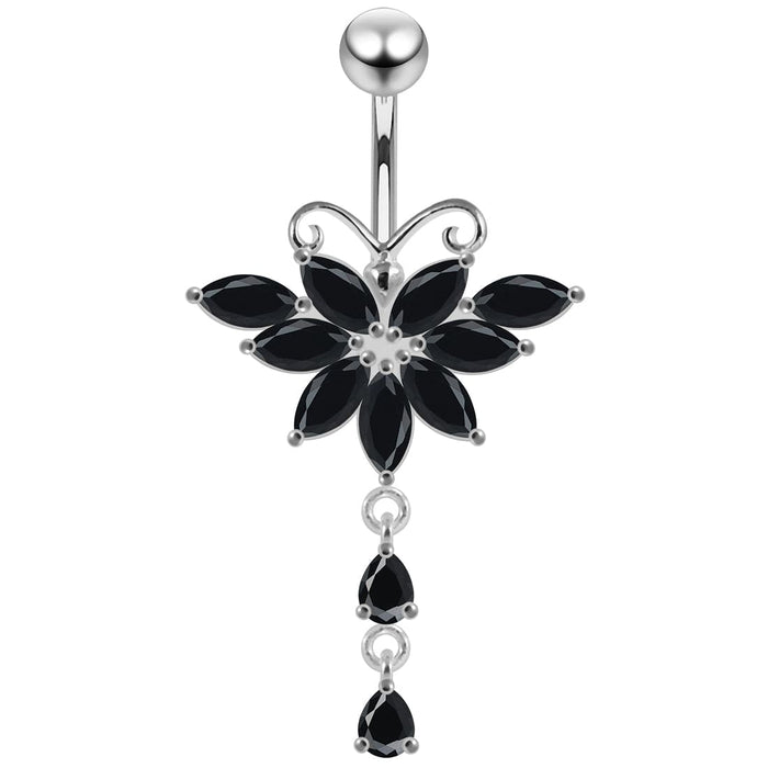 Butterfly Dangling Belly Moving Ring - Monster Piercing