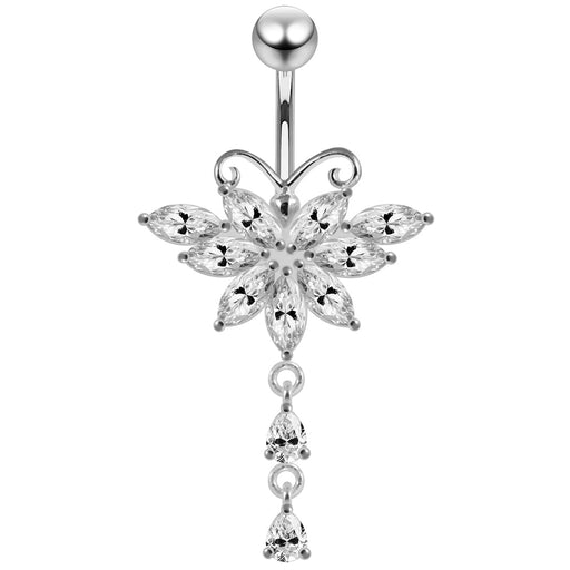 Butterfly Dangling Belly Moving Ring - Monster Piercing