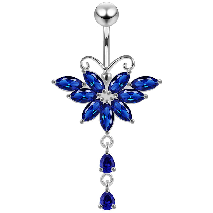 Butterfly Dangling Belly Moving Ring - Monster Piercing