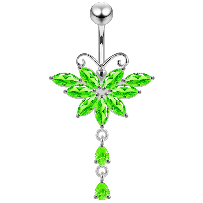 Butterfly Dangling Belly Moving Ring - Monster Piercing