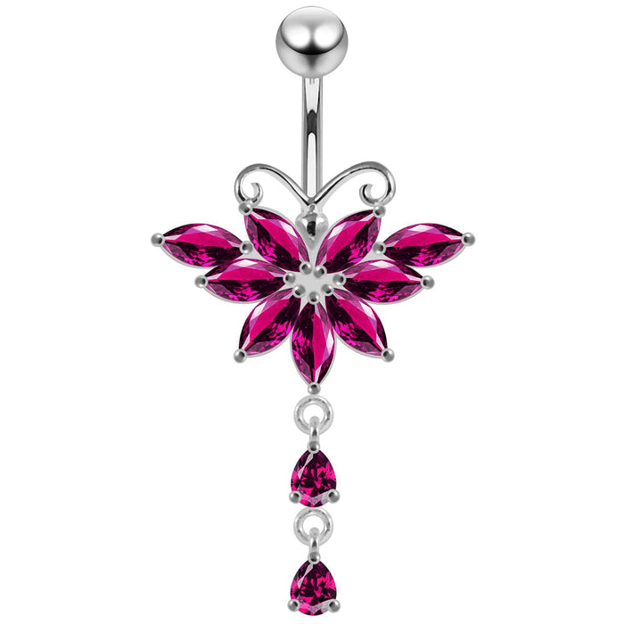 Butterfly Dangling Belly Moving Ring - Monster Piercing