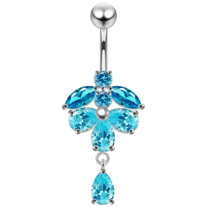 Elegant Pear Dangling Belly Moving Ring - Monster Piercing