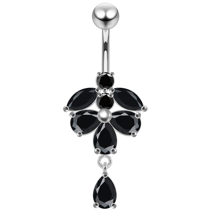 Elegant Pear Dangling Belly Moving Ring - Monster Piercing