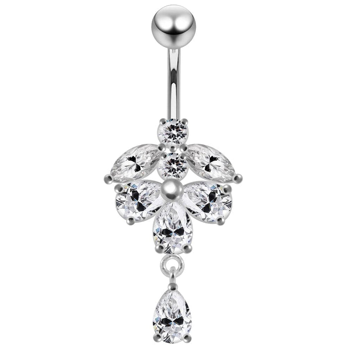 Elegant Pear Dangling Belly Moving Ring - Monster Piercing