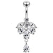 Elegant Pear Dangling Belly Moving Ring - Monster Piercing