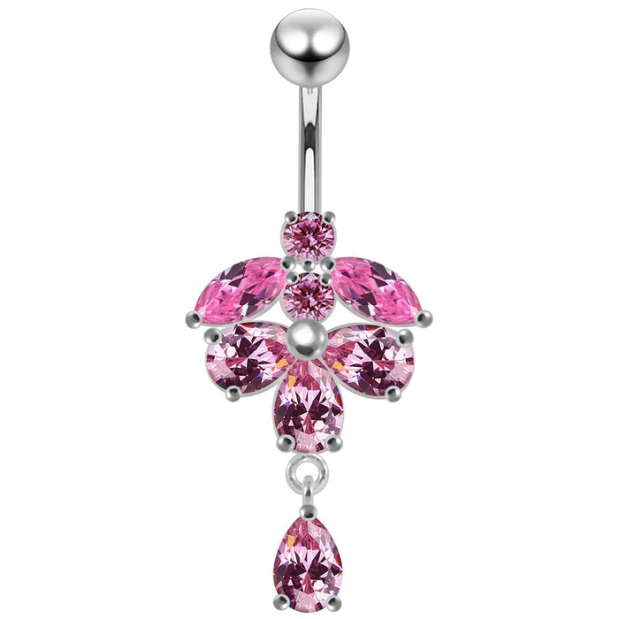 Elegant Pear Dangling Belly Moving Ring - Monster Piercing