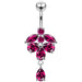 Elegant Pear Dangling Belly Moving Ring - Monster Piercing