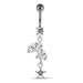 Star with Leaf Dangling Belly Moving Ring - Monster Piercing