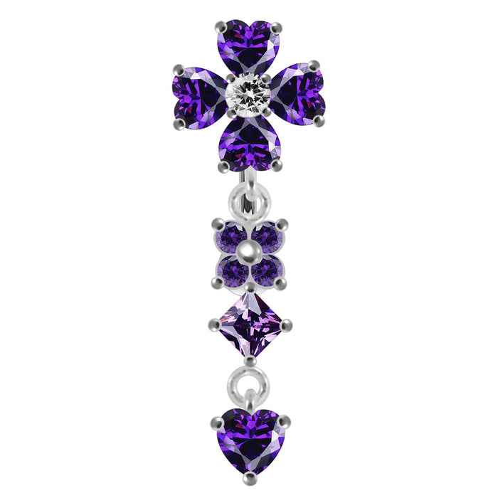 Flower Dangling Belly Moving Ring - Monster Piercing