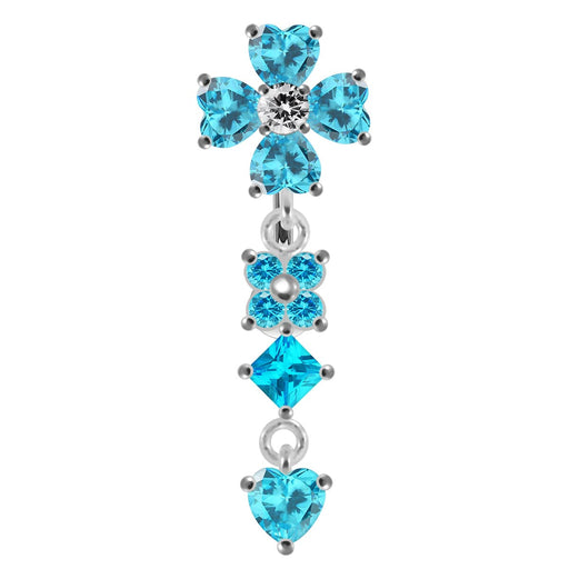 Flower Dangling Belly Moving Ring - Monster Piercing