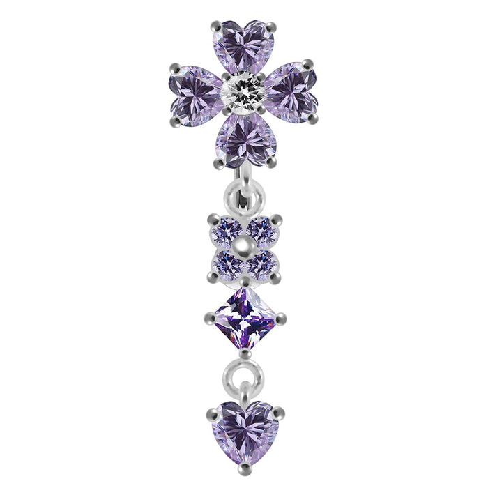 Flower Dangling Belly Moving Ring - Monster Piercing