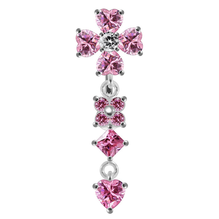 Flower Dangling Belly Moving Ring - Monster Piercing