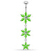 Triple Flower Dangling Belly Moving Ring - Monster Piercing