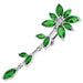 Flower Stone Studded Dangling Jeweled SS Bar Belly Ring - Monster Piercing