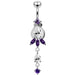 Artistic Flower Dangling Belly Moving Ring - Monster Piercing