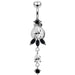 Artistic Flower Dangling Belly Moving Ring - Monster Piercing