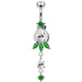 Artistic Flower Dangling Belly Moving Ring - Monster Piercing