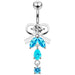 Neck Tie Dangling Belly Moving Ring - Monster Piercing