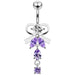 Neck Tie Dangling Belly Moving Ring - Monster Piercing