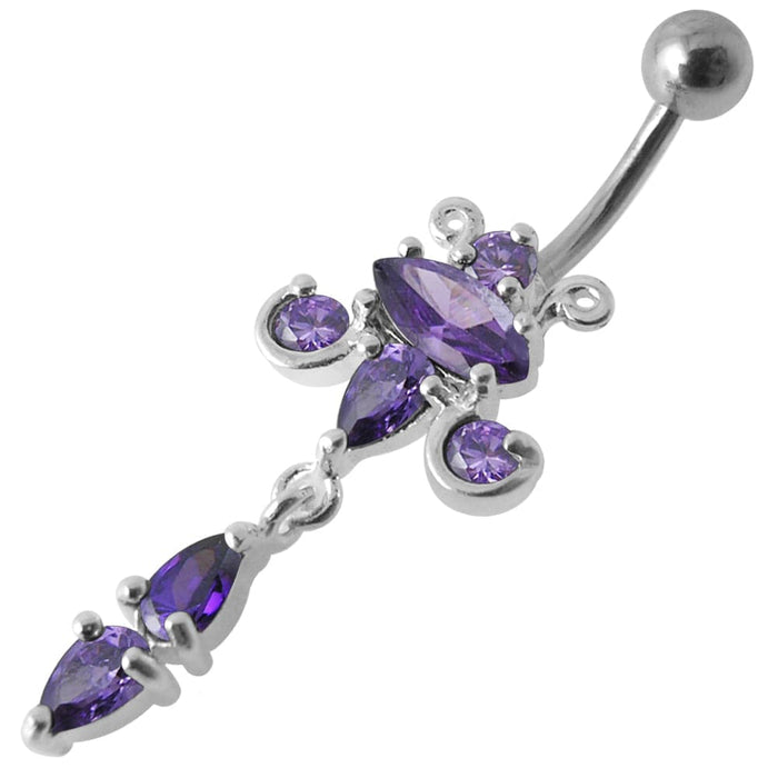 Reverse Butterfly Dangling Belly Moving Ring - Monster Piercing