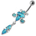 Reverse Butterfly Dangling Belly Moving Ring - Monster Piercing