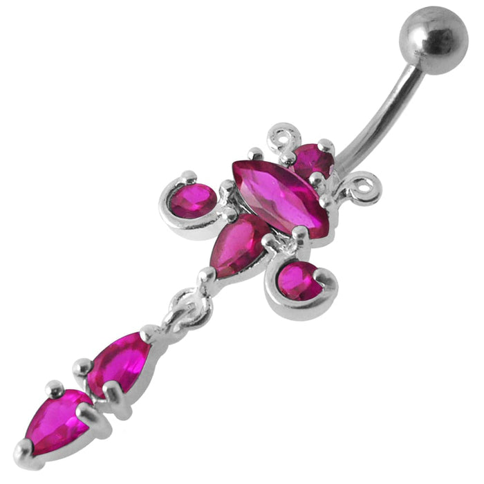 Reverse Butterfly Dangling Belly Moving Ring - Monster Piercing