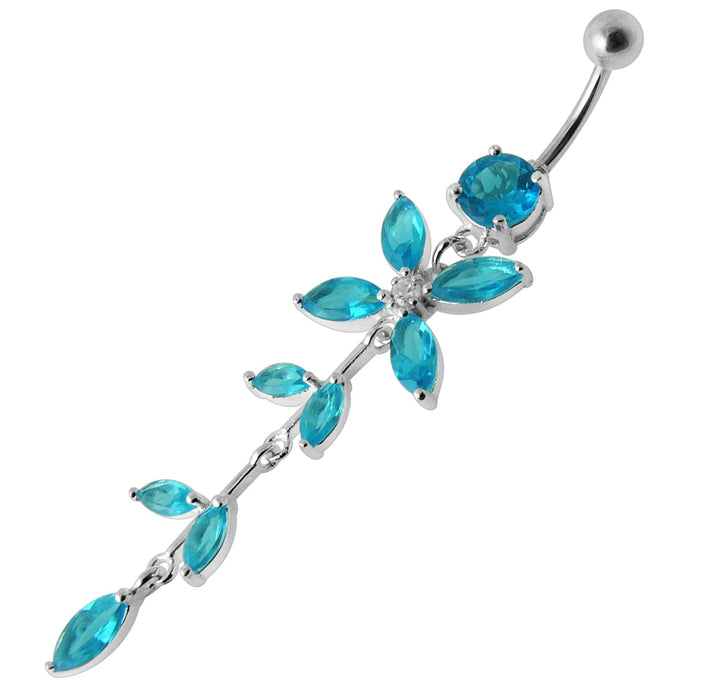 Jeweled Butterfly Dangling Belly Moving Ring - Monster Piercing