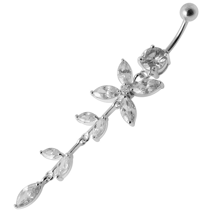 Jeweled Butterfly Dangling Belly Moving Ring - Monster Piercing