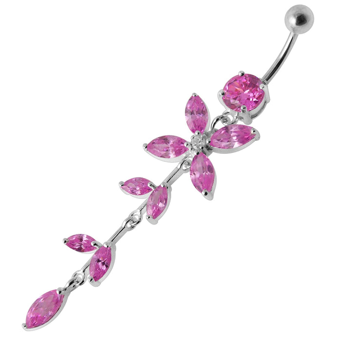 Jeweled Butterfly Dangling Belly Moving Ring - Monster Piercing