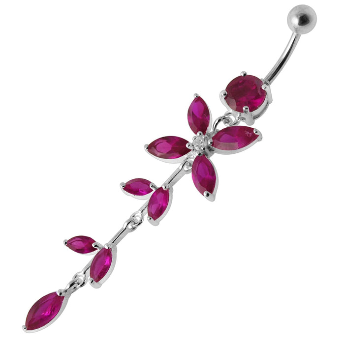 Jeweled Butterfly Dangling Belly Moving Ring - Monster Piercing