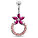 Navel Around Flower Belly Moving Ring - Monster Piercing