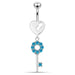 Heart Open Key Belly Moving Ring - Monster Piercing