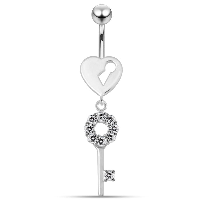 Heart Open Key Belly Moving Ring - Monster Piercing