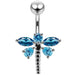 Jeweled Dragonfly Non-Moving Belly Ring - Monster Piercing