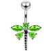 Jeweled Dragonfly Non-Moving Belly Ring - Monster Piercing