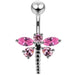 Jeweled Dragonfly Non-Moving Belly Ring - Monster Piercing